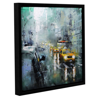 New York Rain Framed Painting Print on Canvas Latitude Run Size 24 H x 24 W x 2 D