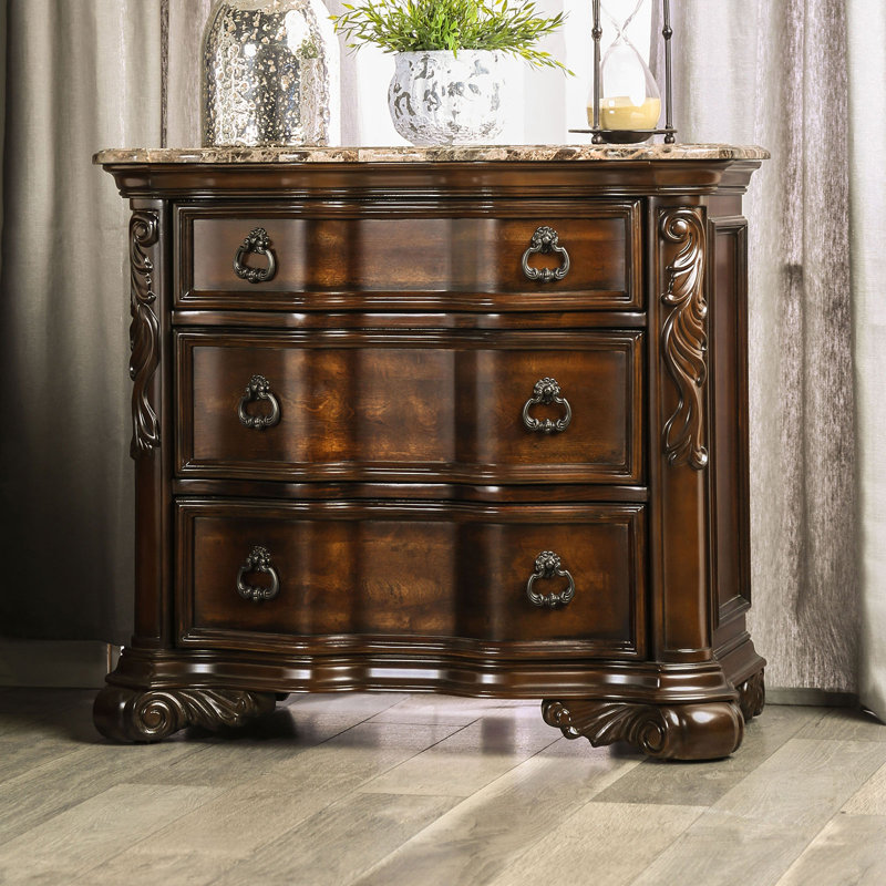 Astoria Grand Castleberry 3 Drawer Nightstand Wayfair