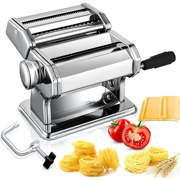 Lot woensdag pols Himimi 7 Adjustable Thickness Settings Manual Pasta Maker with Rollers,  Bench Clamp, and Cutter & Reviews | Wayfair