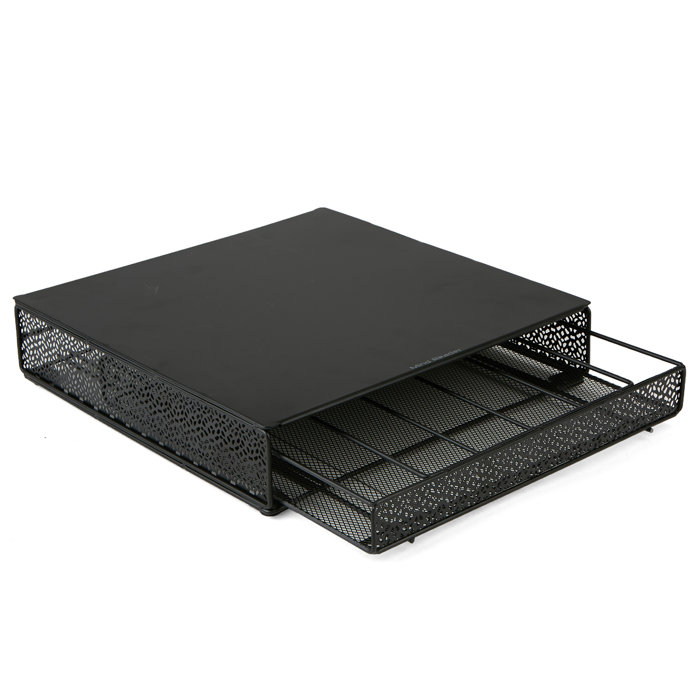 Mind Reader 36 Pod Storage Drawer With Flower Pattern Metal Mesh