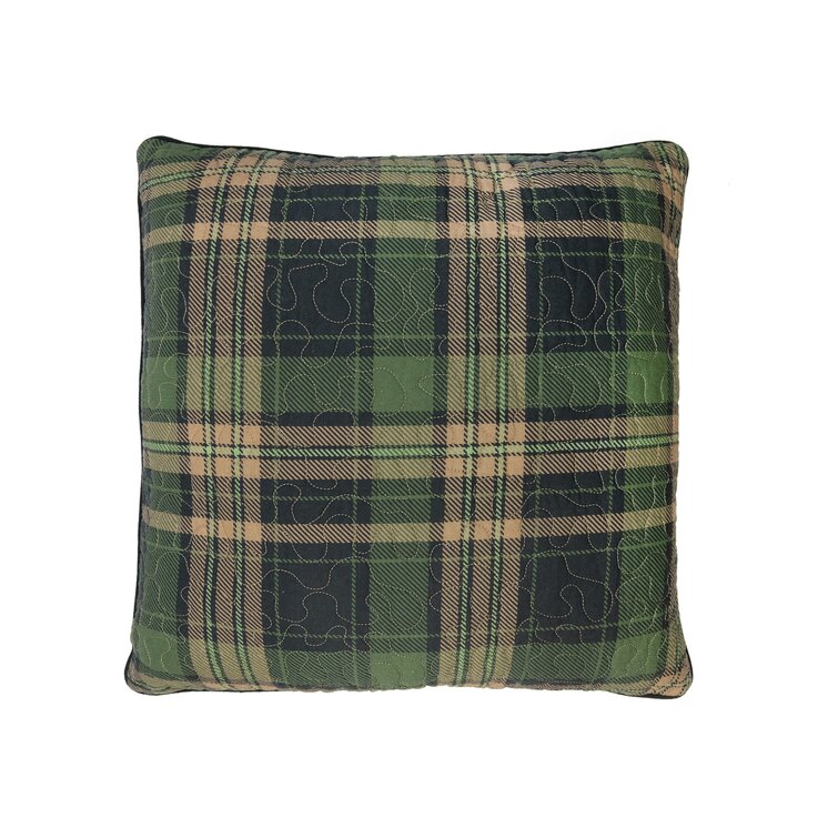 Light Brown Scottish Tartan Stripe Fabric Reversible Filled Cushion British Made 