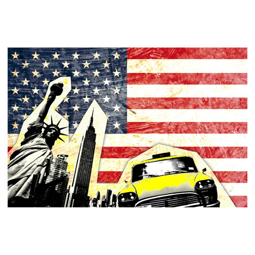 This is New York! 2.25m x 3.36m Textured Matte Peel & Stick Wall Mural East Urban Home