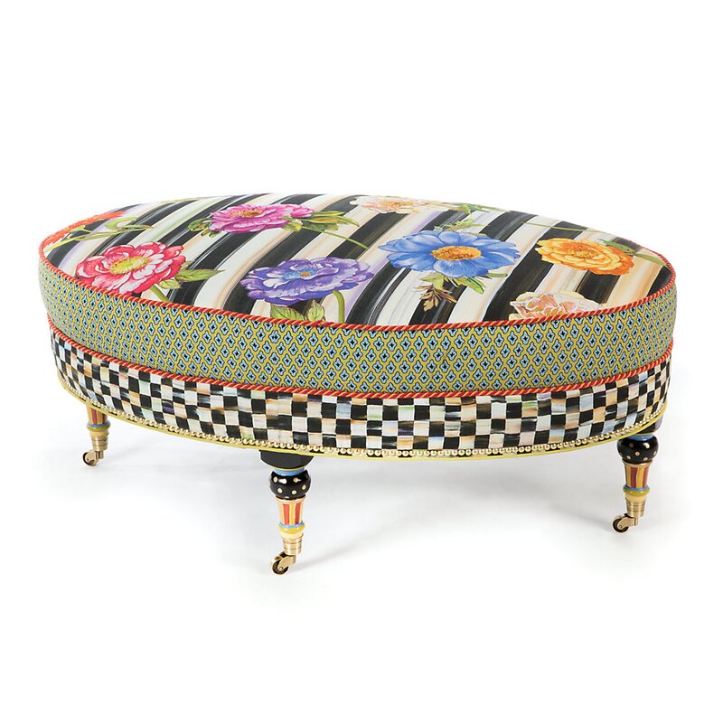 Mackenzie Childs 45.5'' Oval Standard Ottoman | Perigold