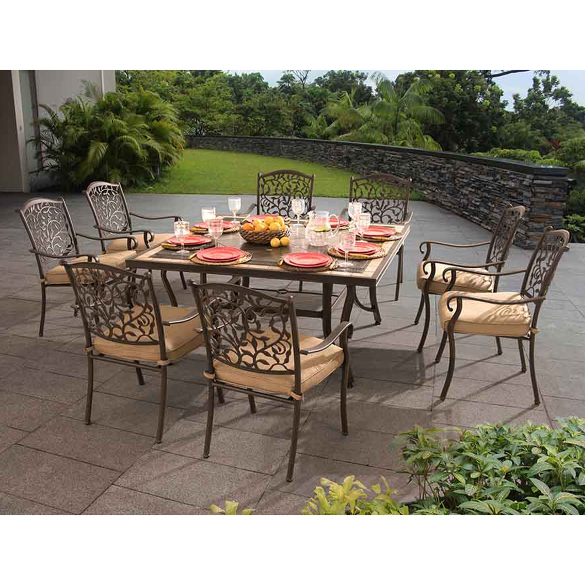 Sunjoy Legacy 9 Piece Dining Set Reviews Wayfair