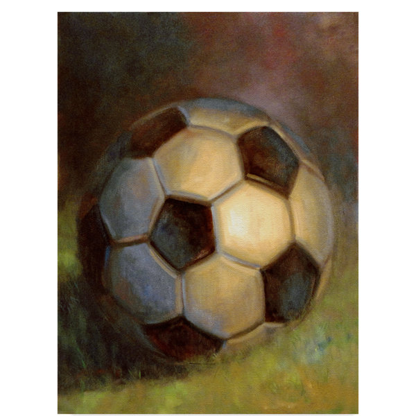 Trademark Art Soccer Ball Abstract Acrylic Painting Print On