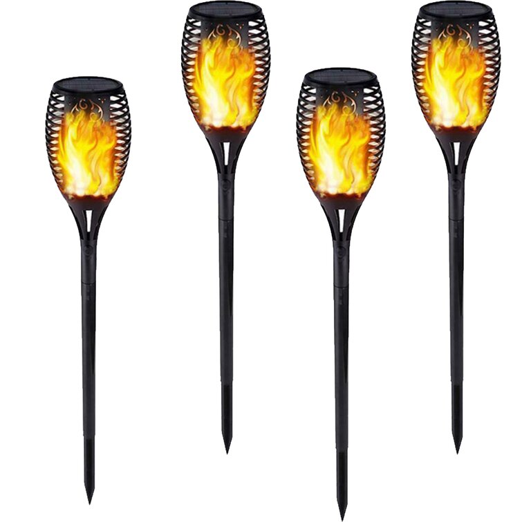 Large Size Waterproof Landscape Garden Pathway Decoration Lighting with Auto On/Off Dusk to Dawn Led Tiki Torches with Flickering Flame Lampelc Solar Torch Light Outdoor 