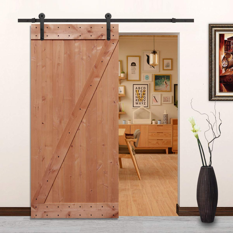 Lubann Paneled Wood And Unfinished American Barn Door Without