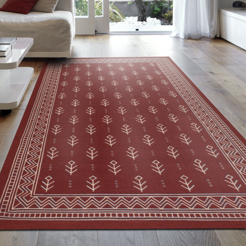Bungalow Rose Azaria Royal Club 100 Cotton Hand Woven Burgundy Area Azaria Royal Club 100 Cotton Hand Woven Burgundy Area Rug