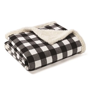 Cabin Plaid Sherpa Fleece Cotton Throw