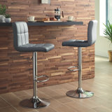 Dorotea Swivel Adjustable Height Bar Stool (Set of 2) by Latitude Run®