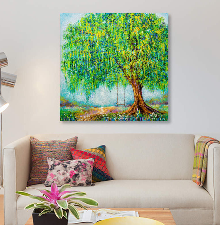 'Under The Willow Tree' By Kimberly Adams Graphic Art Print on Canvas
