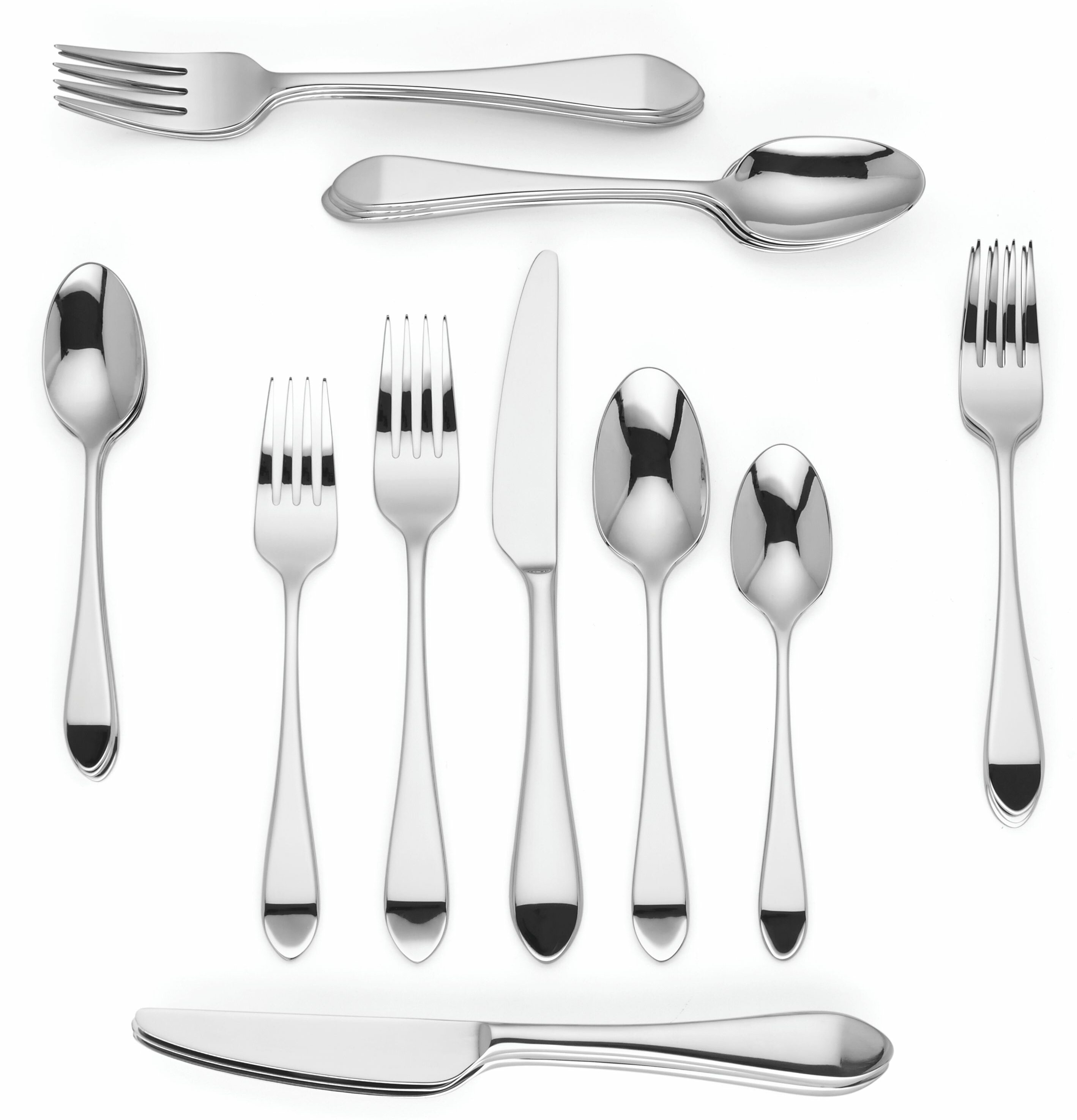 kate spade new york Charlotte Street 20 Piece 18/10 Stainless Steel Flatware  Set, Service for 4 | Perigold