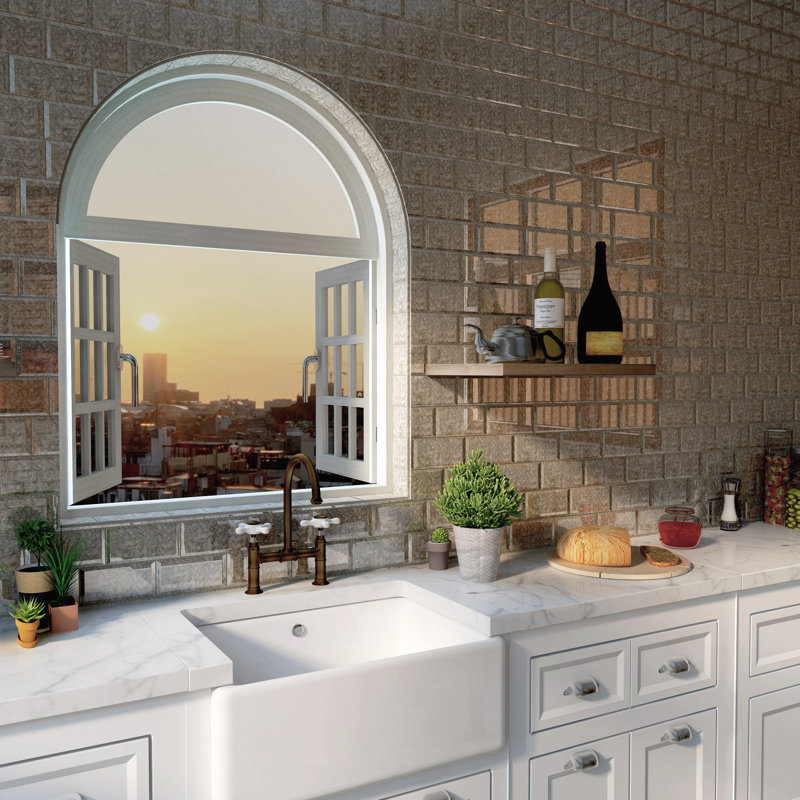 Elitetile Lumin 3 X 6 Gl Subway Tile In Antique Mirror Lumin 3 X 6 Gl Subway Tile In Antique Mirror