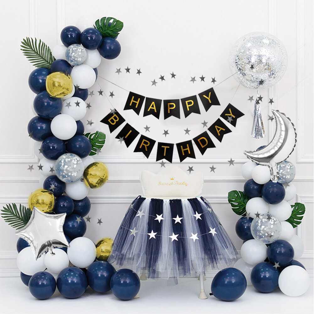 18th-80th Black and Silver Birthday Balloon Table Display Party Centrepiece 