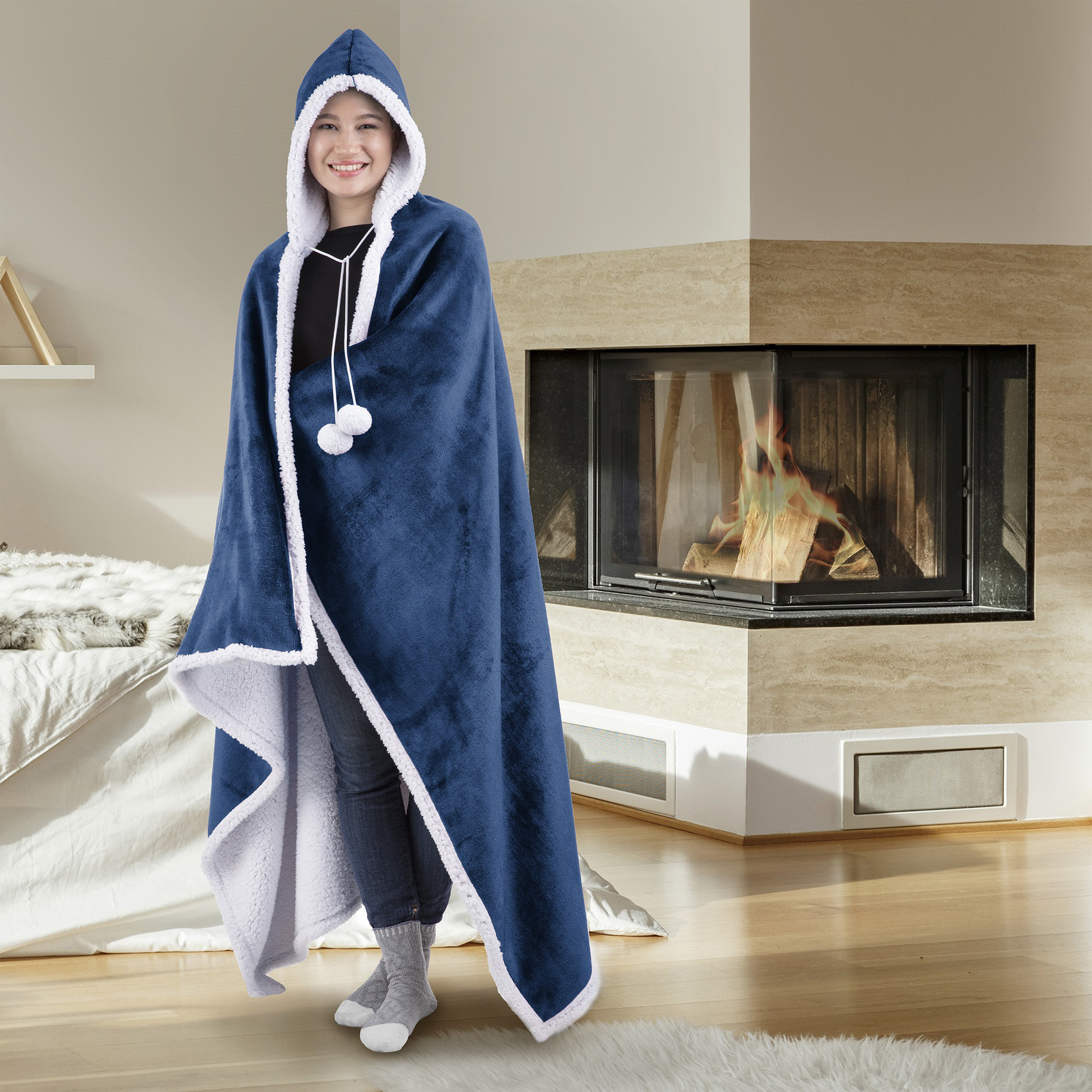 oversized hooded throw blanket