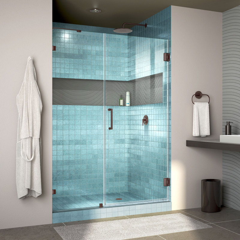 Unidoor Lux 46 X 72 Hinged Frameless Shower Door With Clearmax Unidoor Lux 46 X 72 Hinged Frameless Shower Door With Clearmax Technology