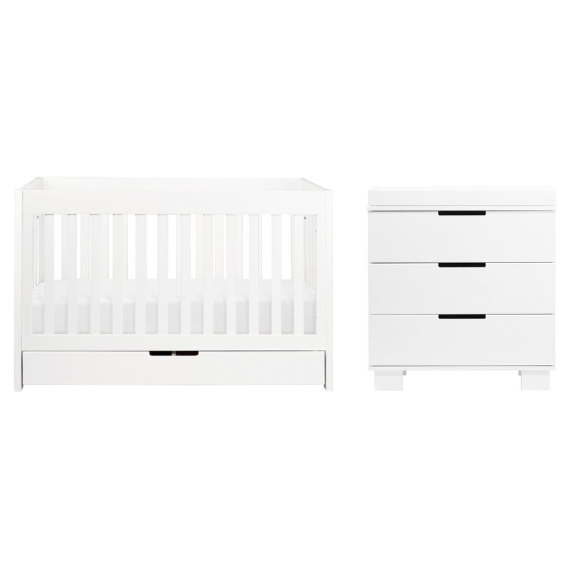 palisades convertible standard crib and changer combo 3 piece nursery furniture set