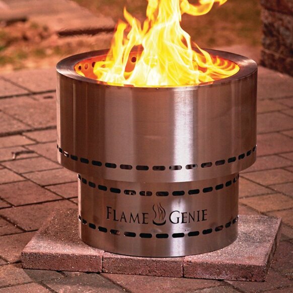 Flame Genie Inferno Stainless Steel Wood Burning Fire Pit ...