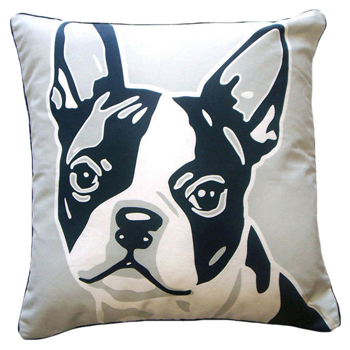 Doggie Style Reversible Boston Terrier Cotton Throw Pillow & Reviews