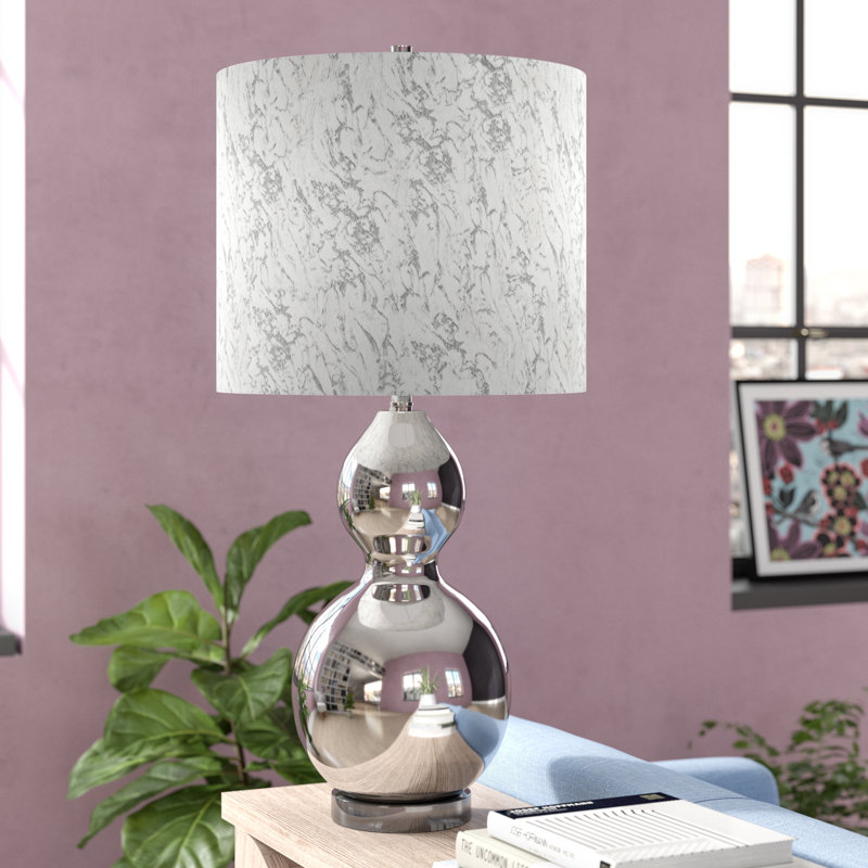 Latitude Run Baden Chrome Transitional Glass Body And Acrylic Base