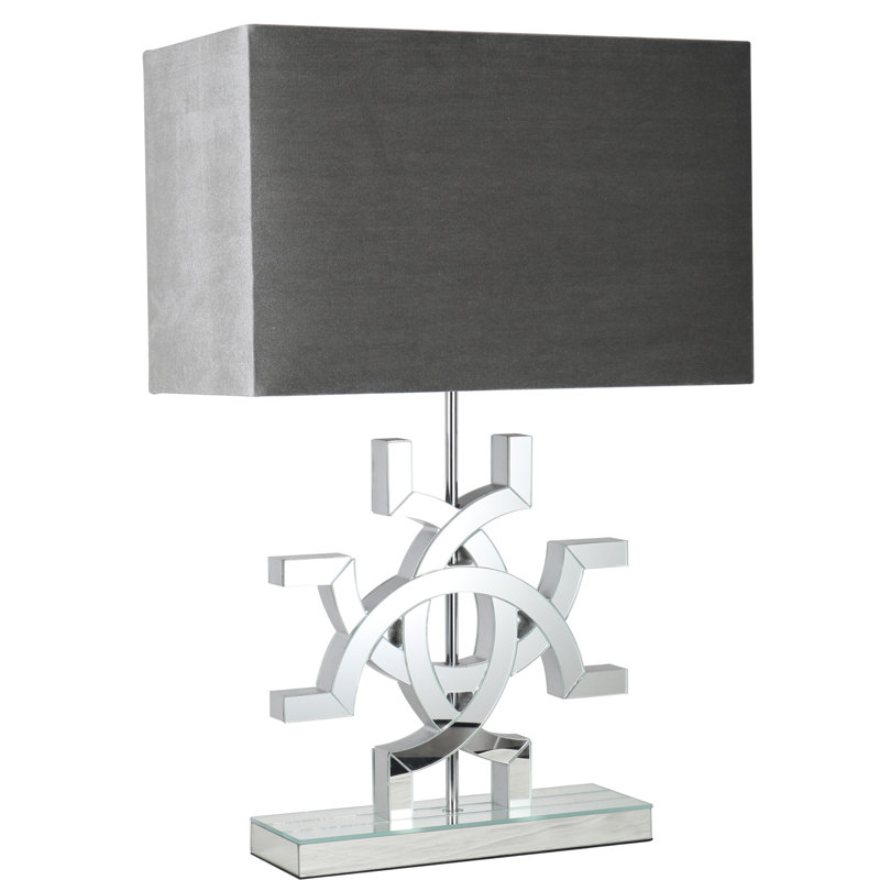 silver geometric table lamp