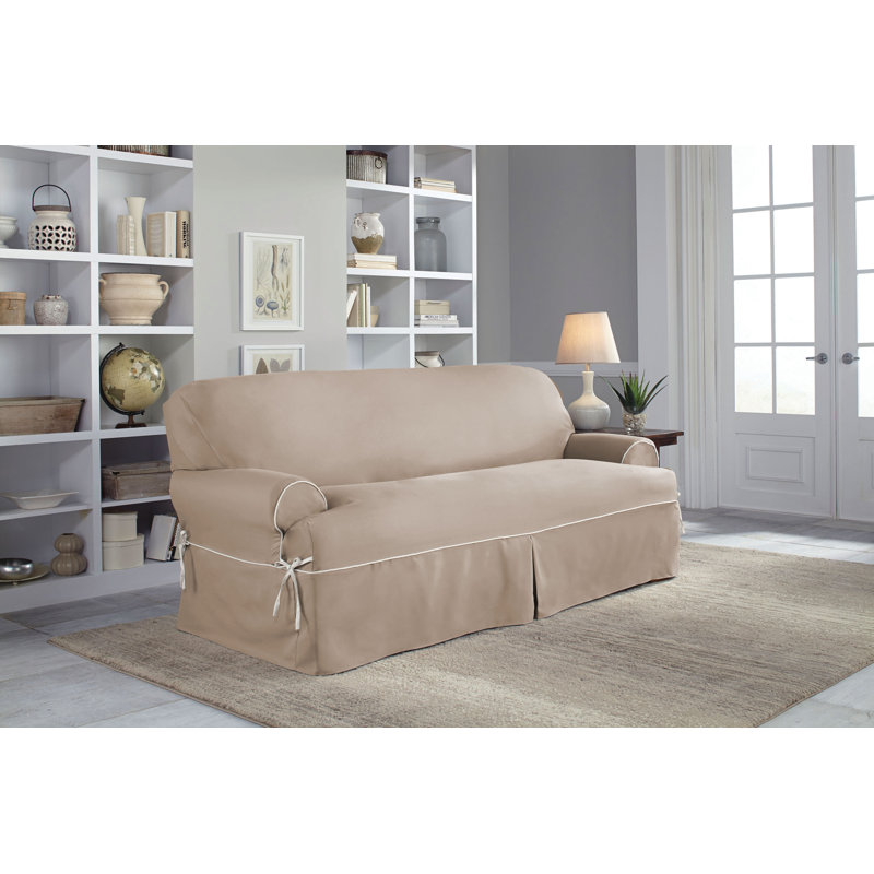 Serta Twill T Cushion Sofa Slipcover Reviews Wayfair Twill T Cushion Sofa Slipcover