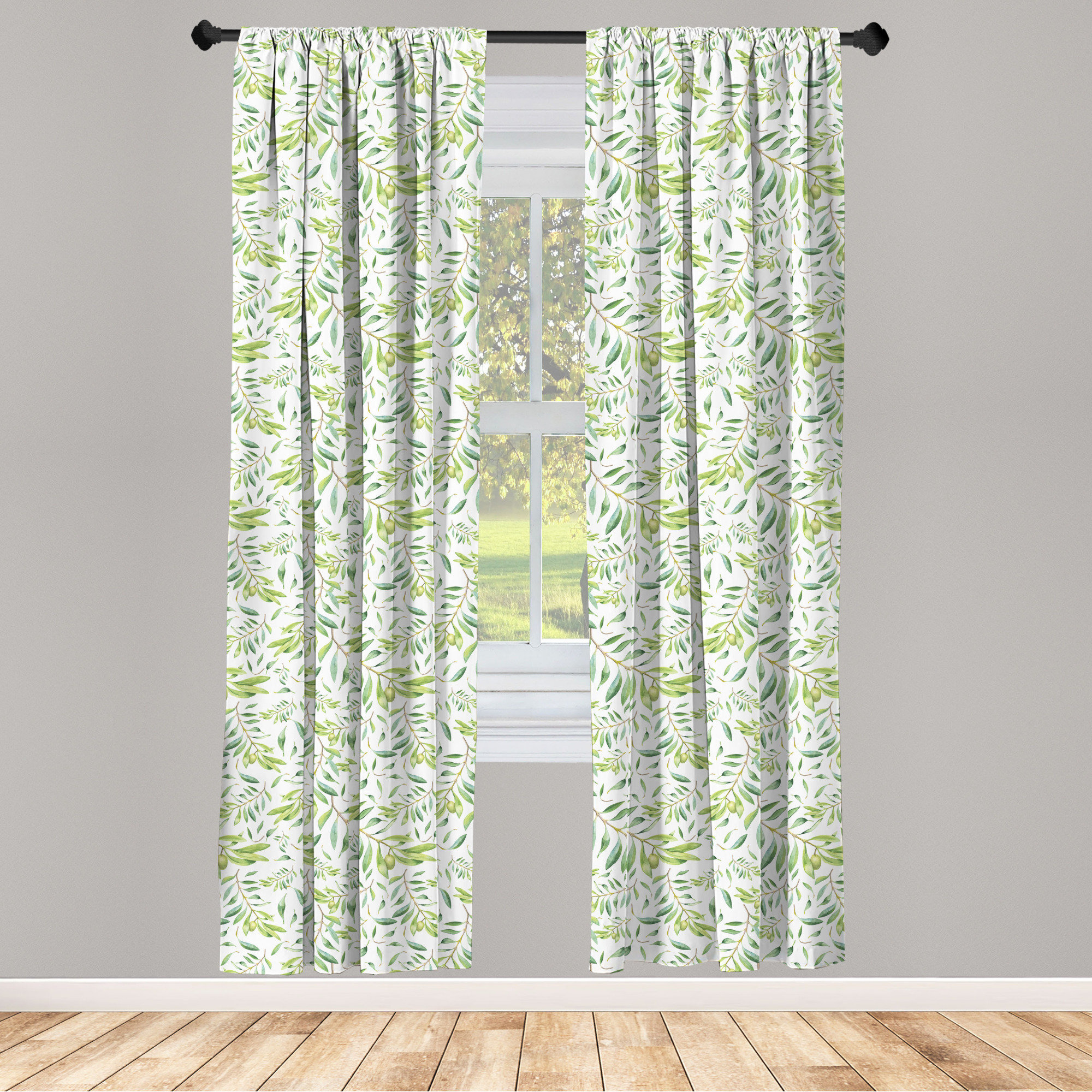 White Microfiber Curtains 2 Panel Set Living Room Bedroom in 3 Sizes 
