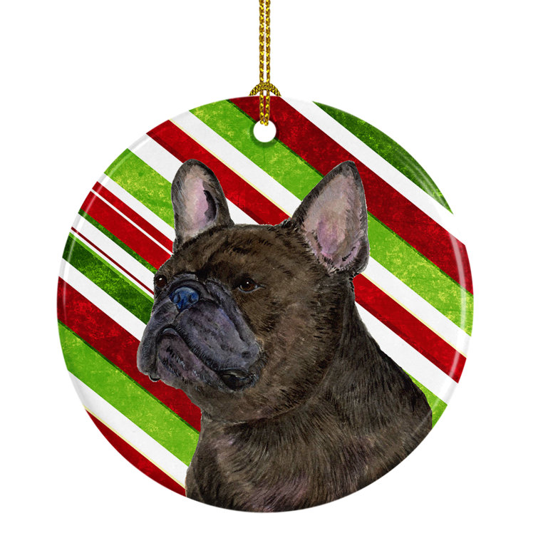 The Holiday Aisle French Bulldog Holiday Christmas Ceramic Hanging Figurine Ornament Wayfair