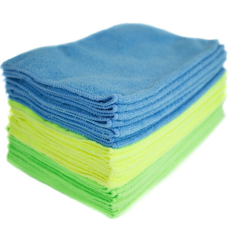 Highly Absorbent 38x38cm Superior Super Soft Anti Static Optical Quality Microfiber Cleaning Cloths: 3 Pack Of Extra Large Chemical Free