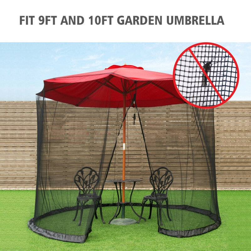 Arlmont Co Emmanuelle Outdoor Umbrella Table Screen Mosquito Netting Wayfair