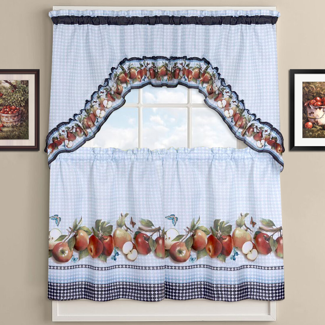 Sweet Home Collection Delicious Apples Kitchen Curtains Reviews Wayfair