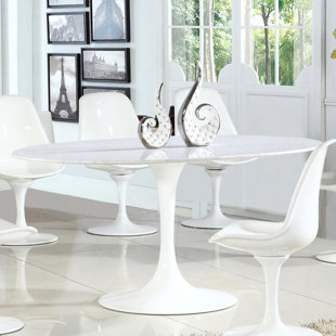 Faux White Marble Dining Table Wayfair Sariah Oval Artificial Marble Dining Table
