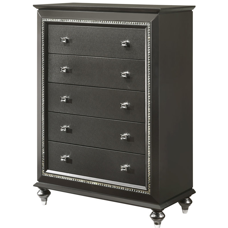House Of Hampton Risner Wooden 5 Drawer Chest Wayfair