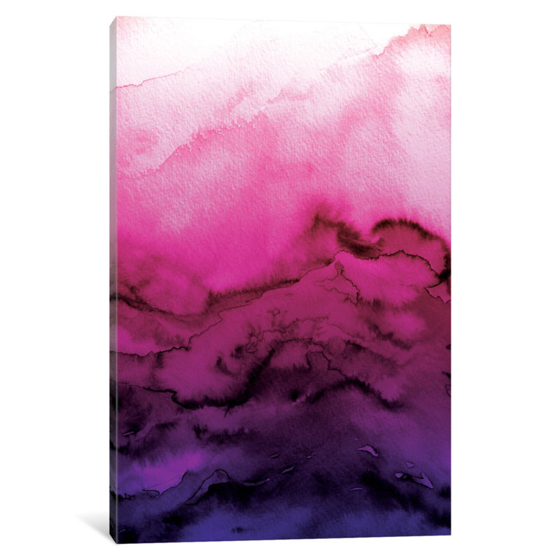 Mercer41 Winter Waves Painting Print On Wrapped Canvas In Fuchsia