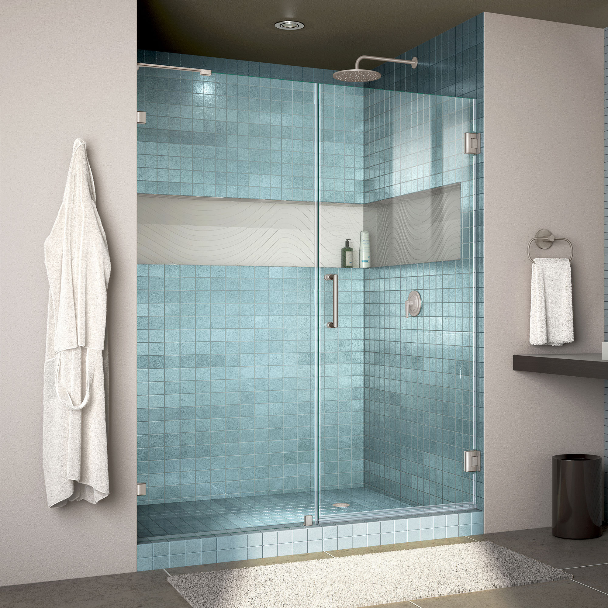 Dreamline Unidoor Lux 60 X 72 Hinged Frameless Shower Door With