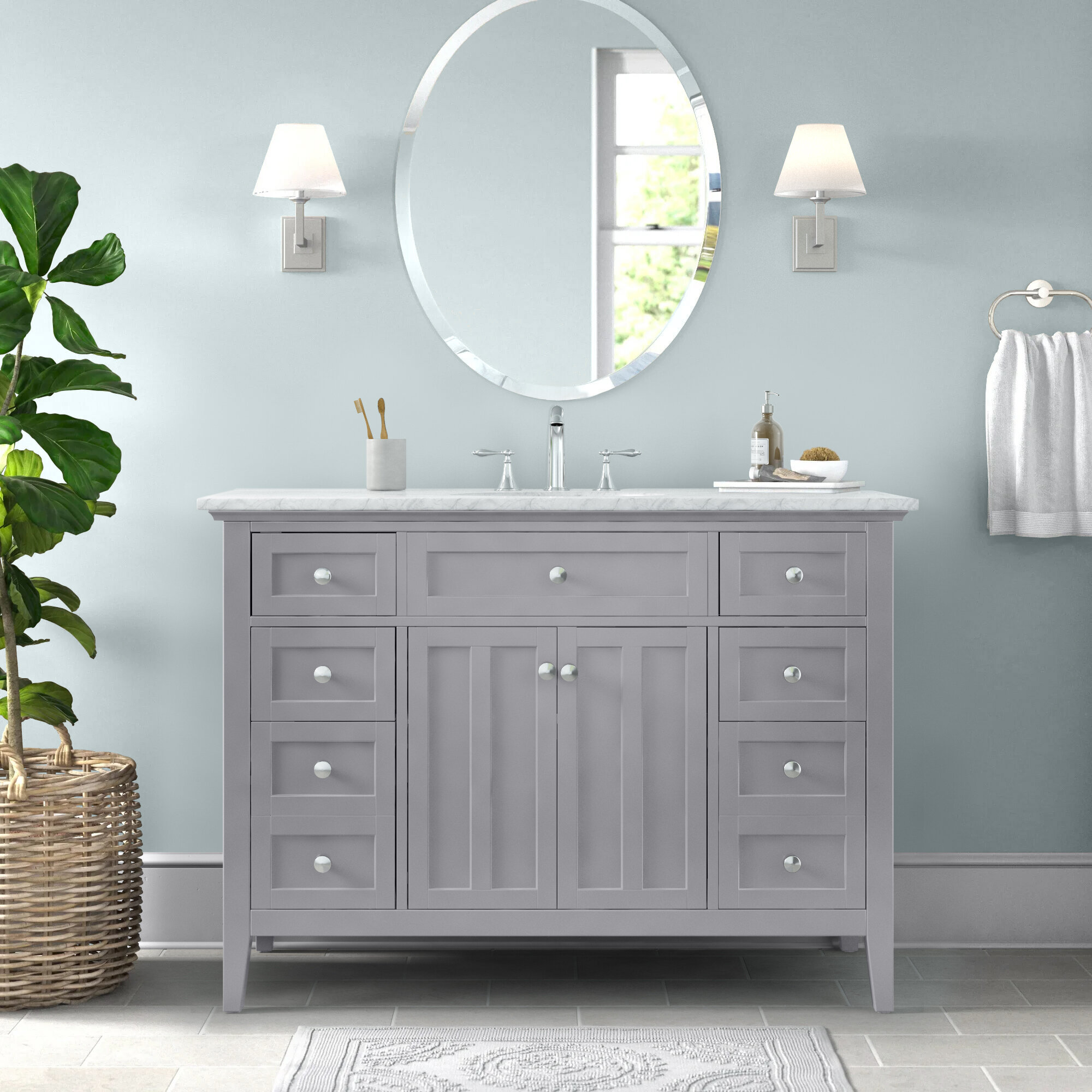 Three Posts Moffett 48 Single Bathroom Vanity Set Reviews Wayfair