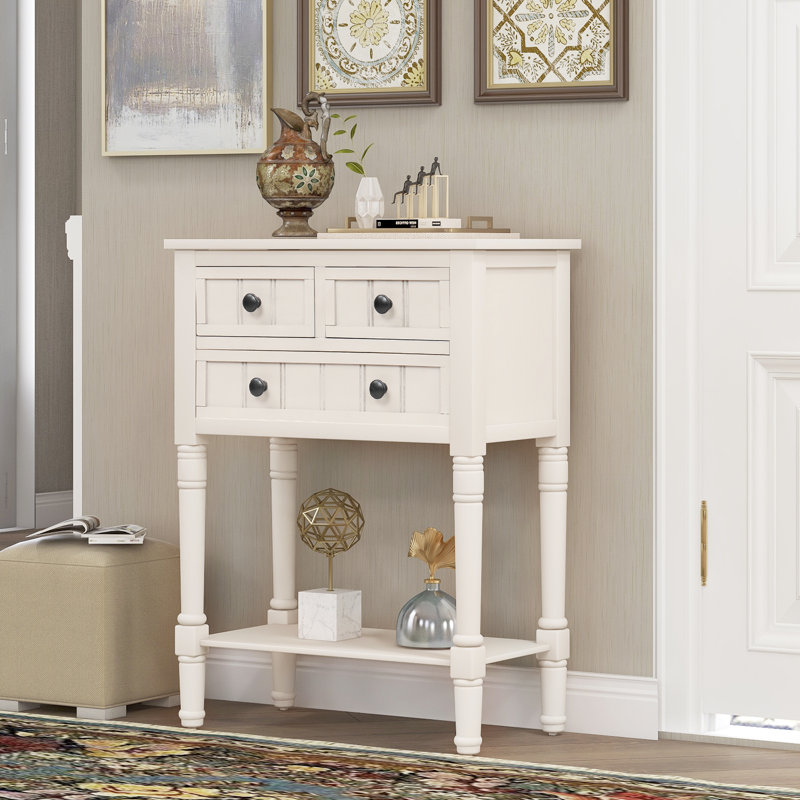 Highland Dunes Easy Assembly Retro Grey Narrow Console Table