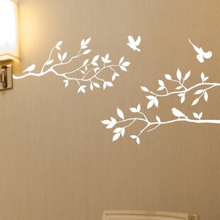 Birds Fly Black Tree Branches Wall Sticker Vinyl Art Decal Mural Home Decor NEW 