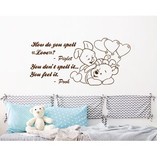 Winnie The Pooh Name Wall Decals Above Bed for Kids Classic Winnie The Pooh Stickers Above Crib Decor Nursery made in the USA wa38 
