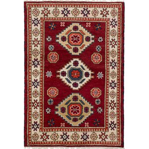 One-of-a-Kind Berkshire Traditional Hand-Knotted Wool Dark Red Area Rug