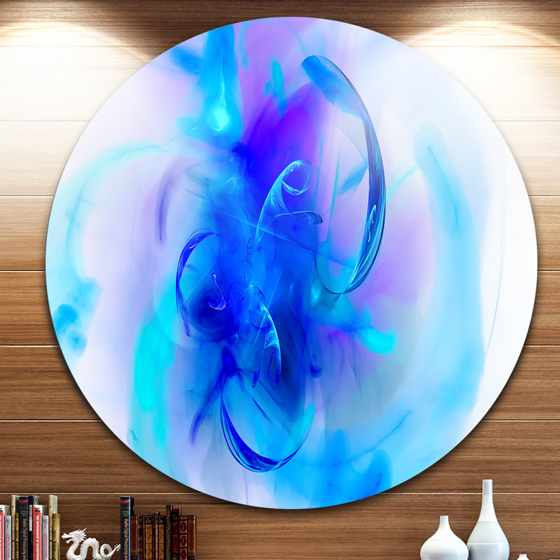 Designart Fractal Blue 3d Wallpaper Art Graphic Art Print On