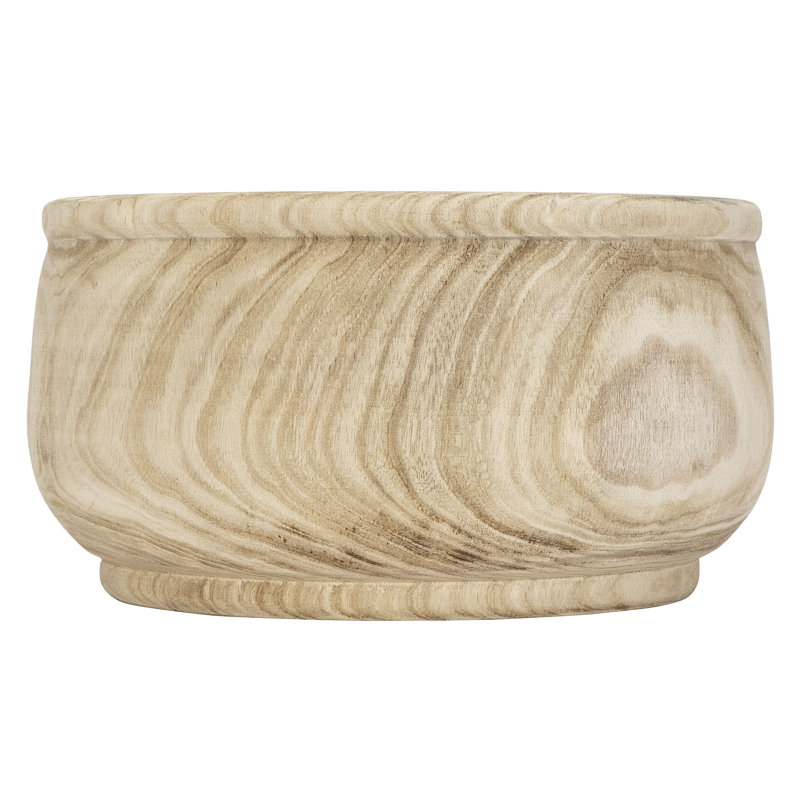 Bungalow Rose Idlewild Medium Paulownia Wood Pot Planter 