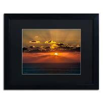 16 by 20-Inch Mediterranean Sunset Framed Art by David Ayash White Matte with Wood Frame 