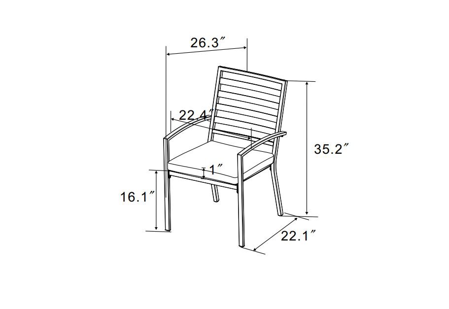 Kelly Clarkson Home Jason Stacking Patio Dining Armchair with Cushion ...