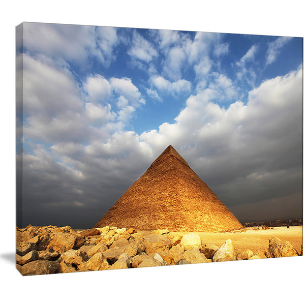 'Egyptian Pyramid Under Bright Sky' Photographic Print on Wrapped Canvas