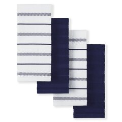 Reversible Black Inhibits Bacterial Odors 3-Pack All-Clad Textiles Cotton Kitchen Towels with Dual Woven Stripes 17-inch by 30-inch Highly Absorbent