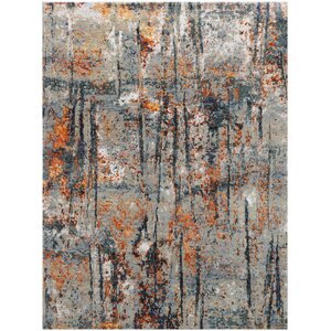 Blanchard Hand-Knotted Orange Area Rug