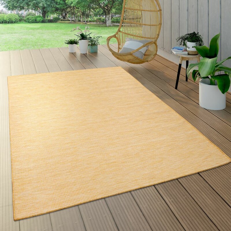 Ebern Designs Bader Yellow Indoor/Outdoor Rug | Wayfair.co.uk