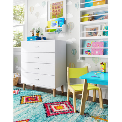 Wooden Modern Table & 2 Chair Set, Children's Furniture, White & Natural
