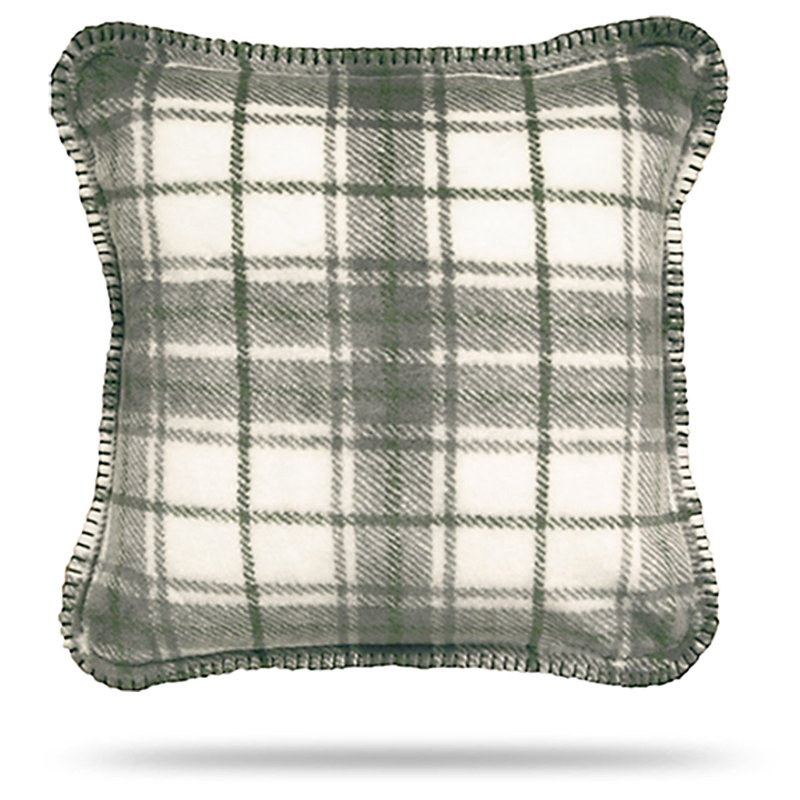 gray plaid throw pillow